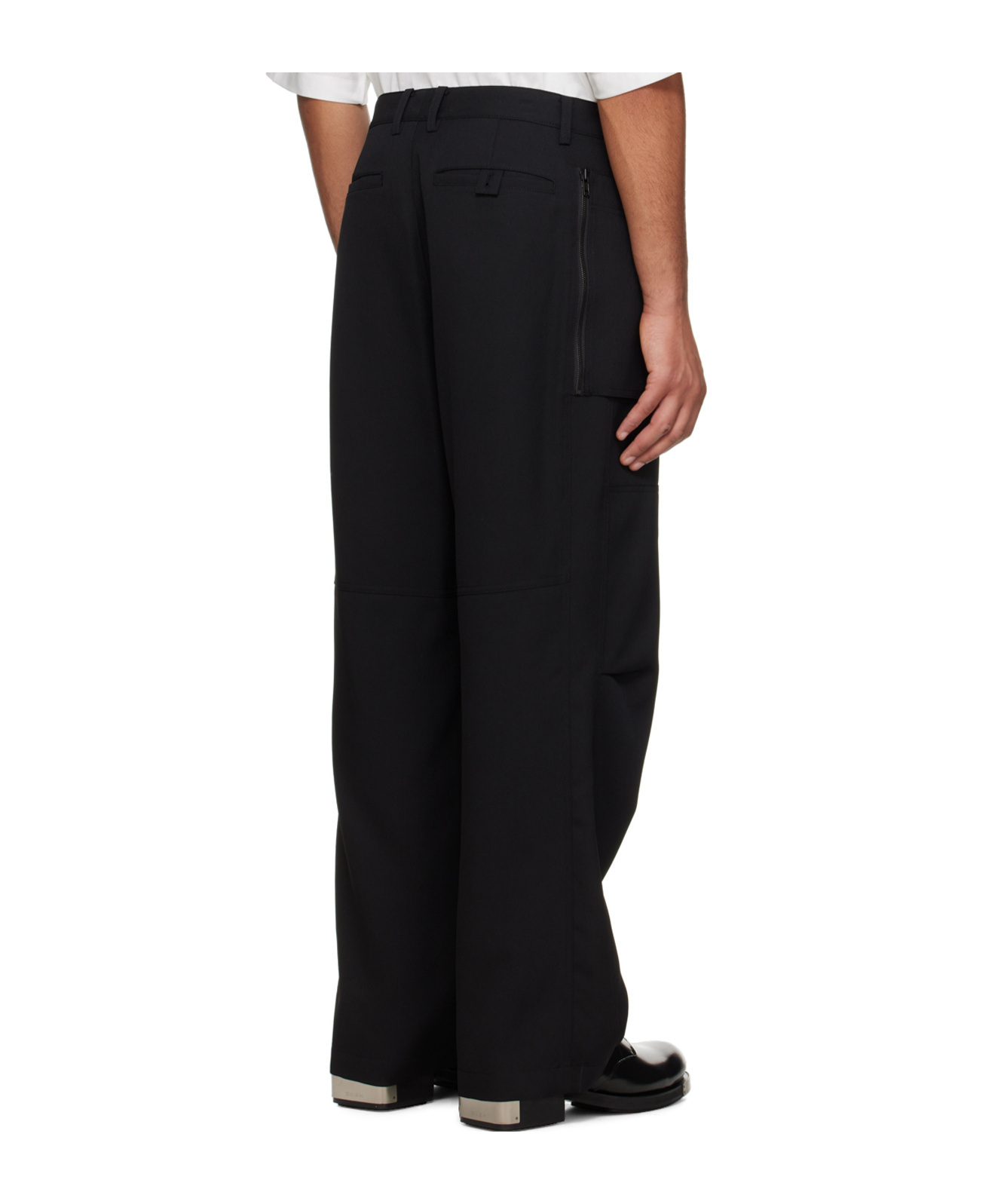 Juunj Black Zip Panel Trousers In Black