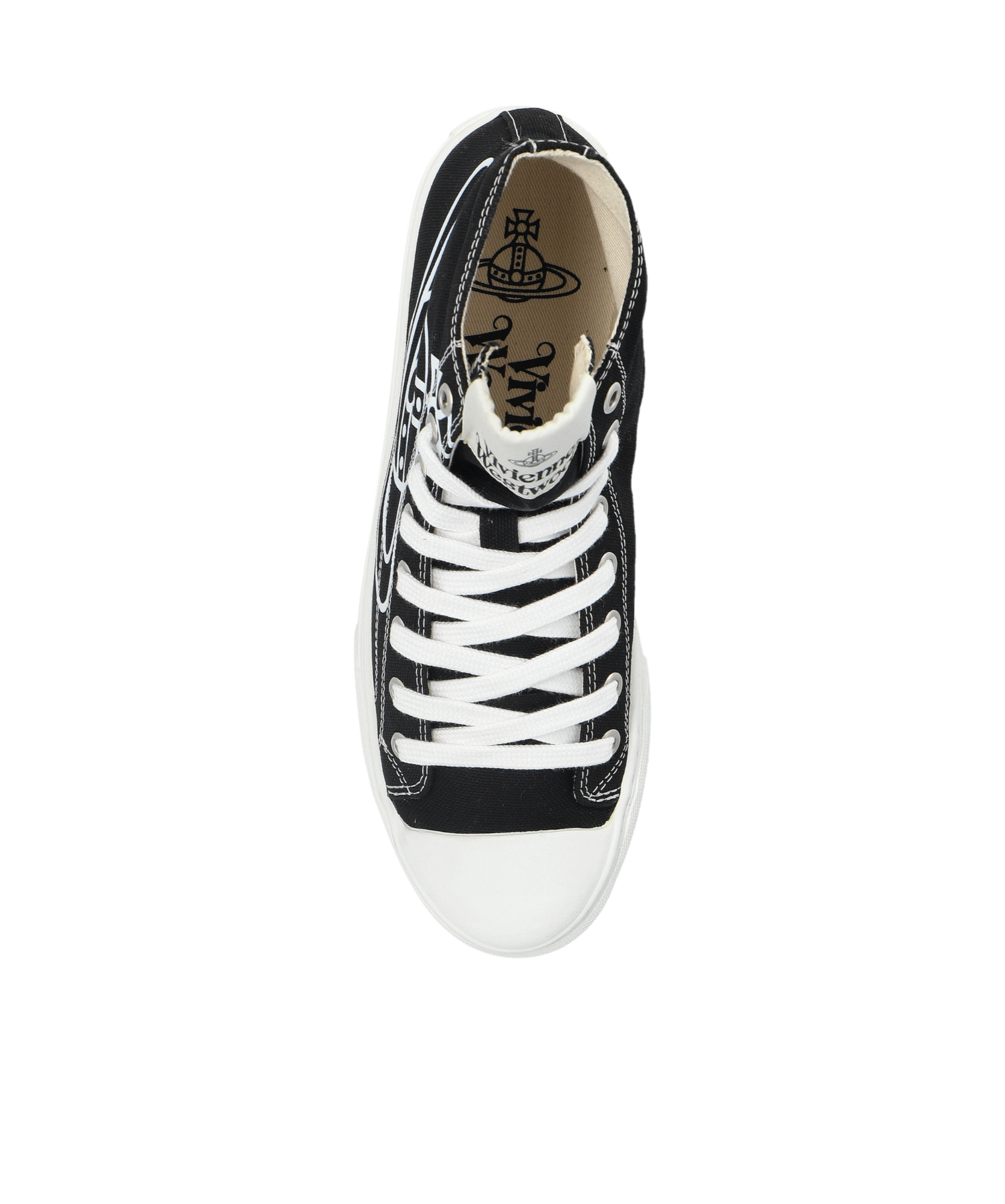 Vivienne Westwood High Top Canvas Plimsoll Cotton Black 3-36 Women In Black
