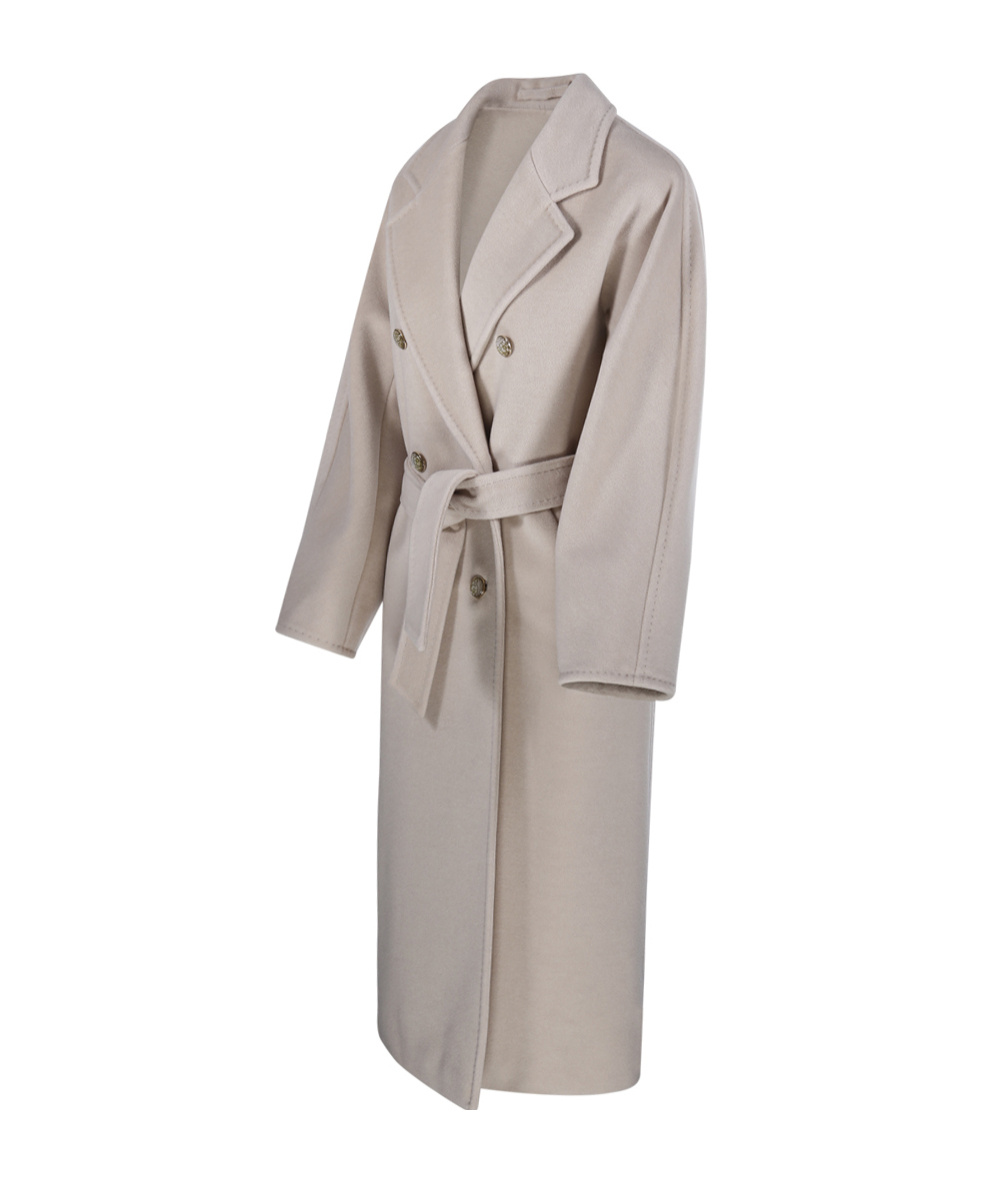 Max Mara Double-breasted Coat In Nude