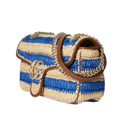 Gucci Gg Marmont Woven Medium Shoulder Bag In Brown