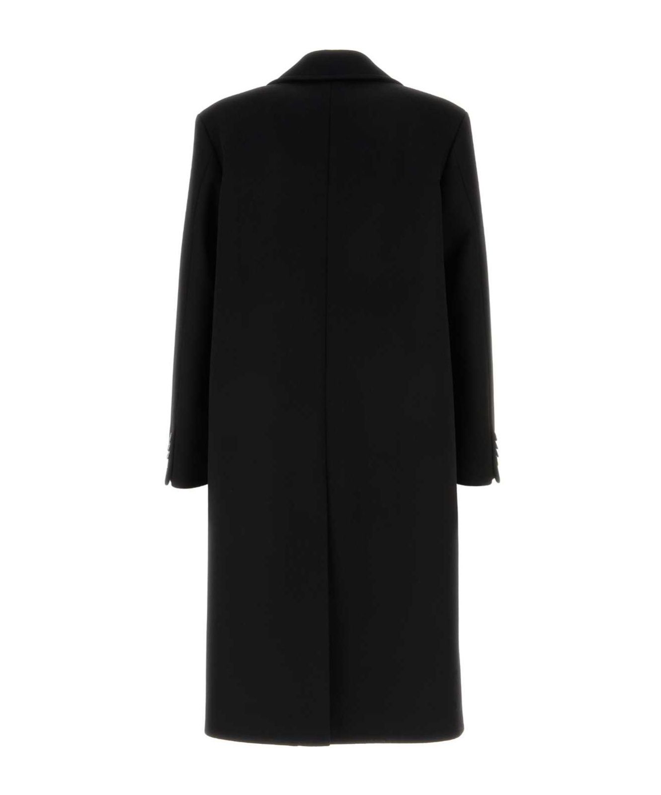 Valentino Garavani Wool Blend Coat In Black