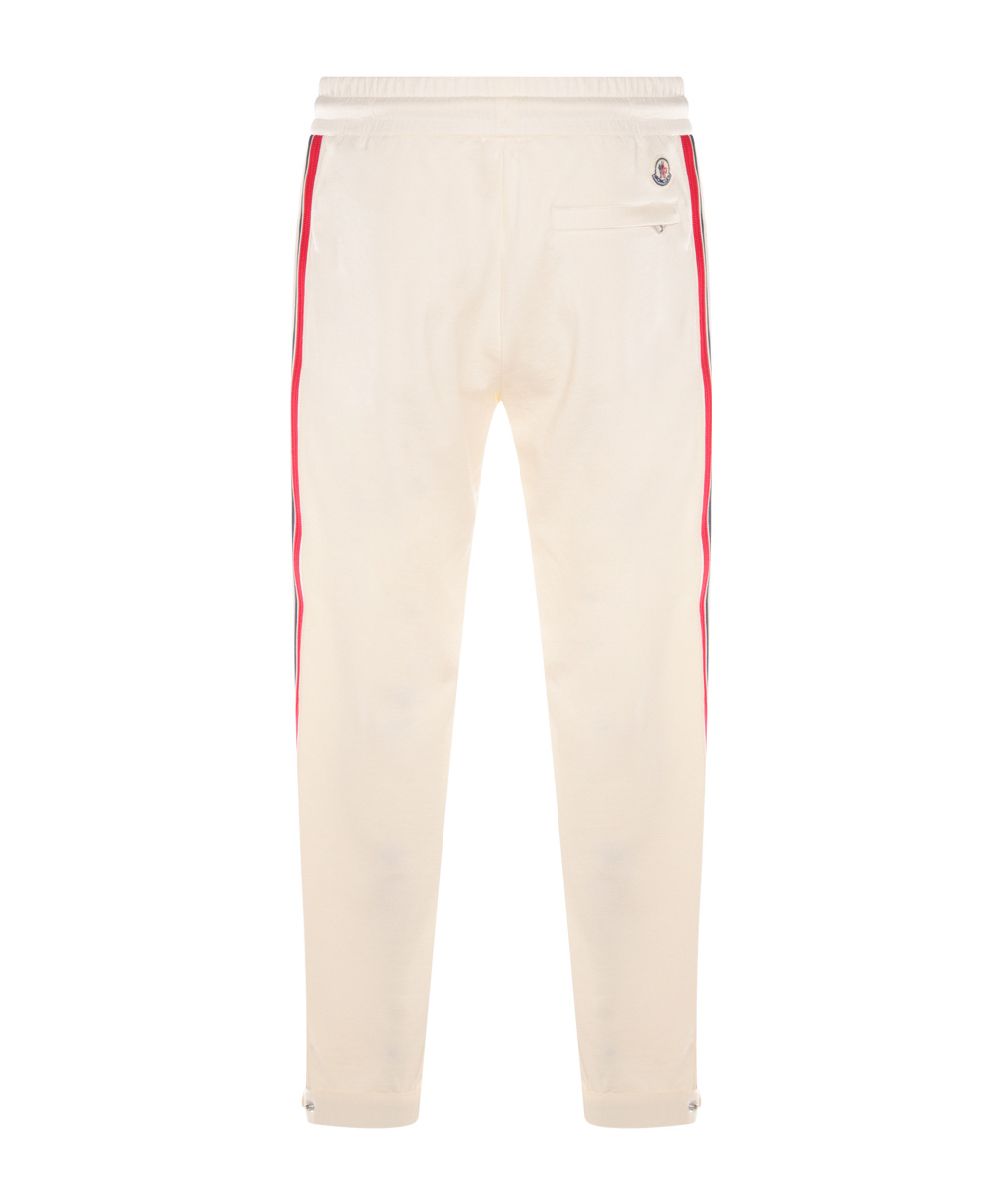Moncler Mens Ivory Drawstring Two-slip-pockets Wide-leg Relaxed-fit Cotton-blend Trousers In White