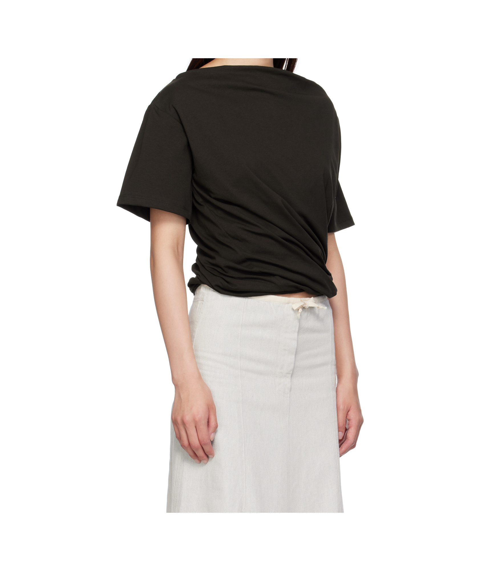 Baserange Brown Turn T-shirt In Black