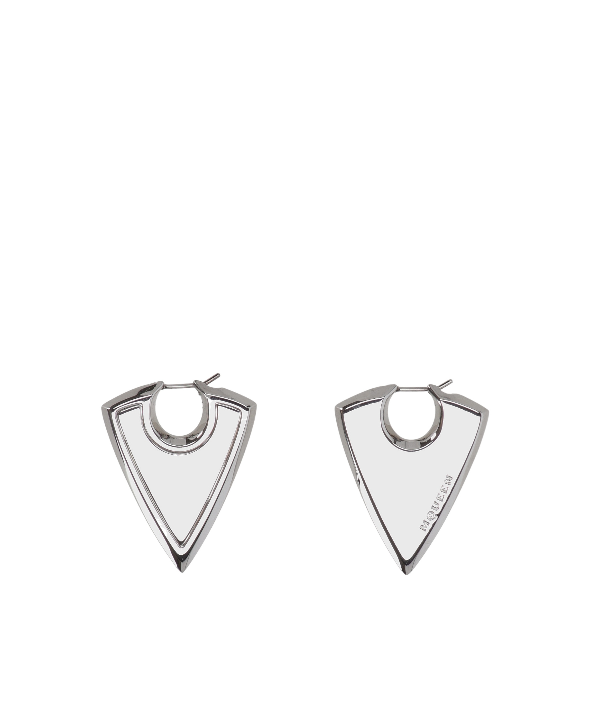 Alexander Mcqueen Pointed Earrings In White