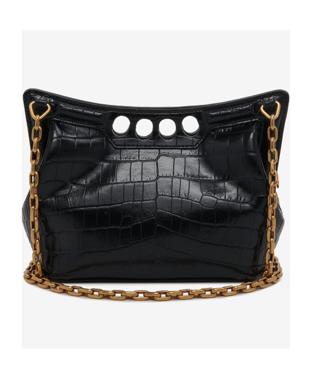Alexander Mcqueen The Peak Cutout Leather Shoulder Bag In Black