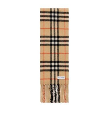 Burberry Narrow Check Cashmere Scarf In Brown