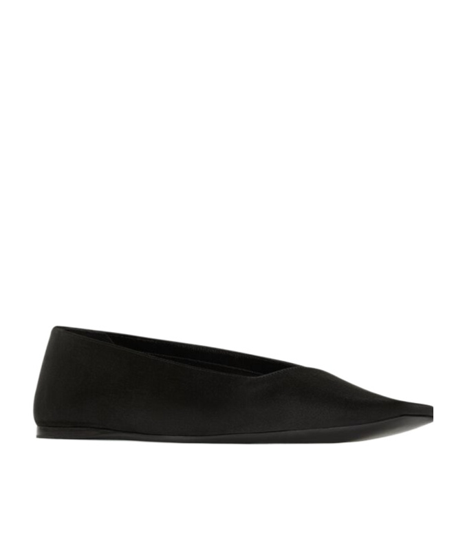 Saint Laurent Poppy Satin Ballets In Black