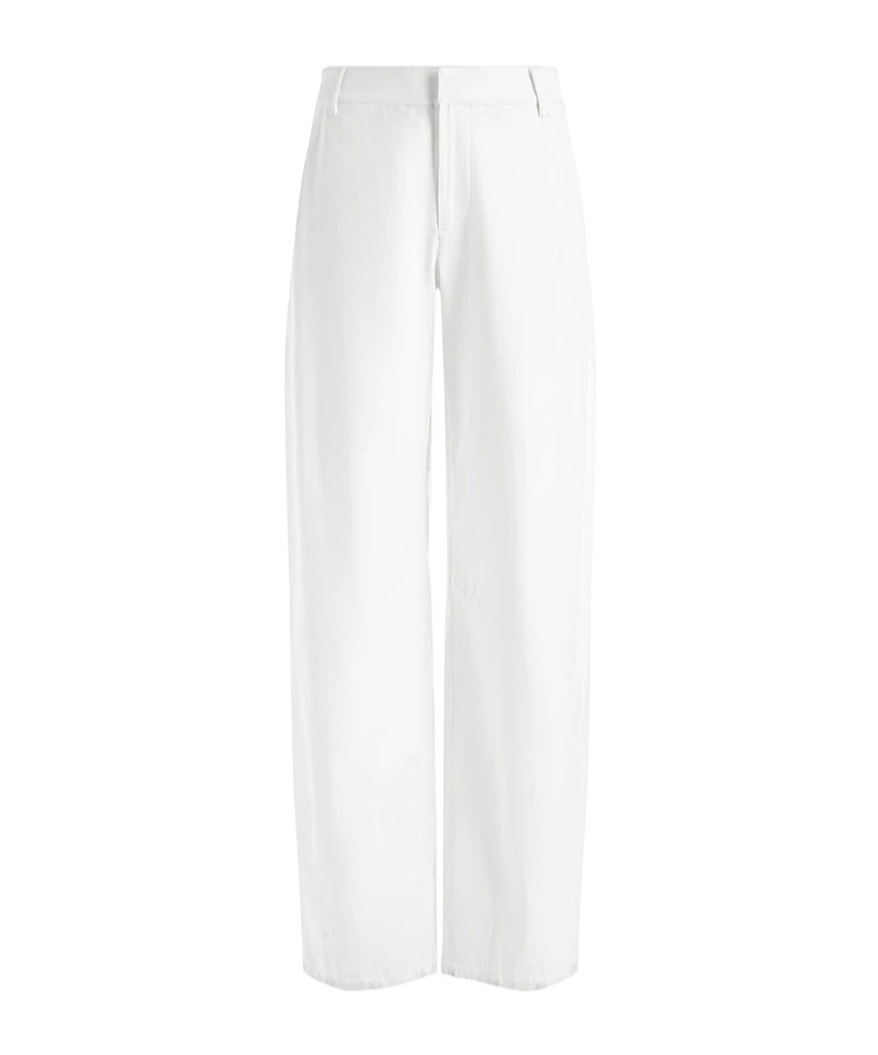 Alice And Olivia Porter Low-rise Tapered Trousers In Off White
