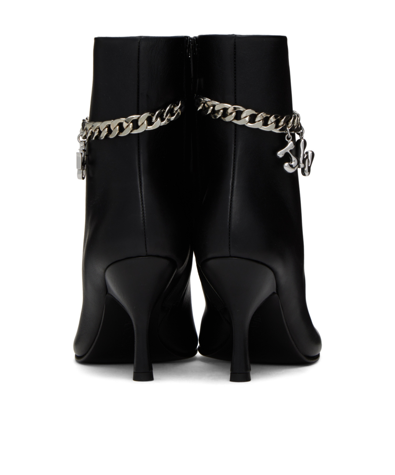 Jw Anderson 80mm Logo-embellished Leather Boots In Black