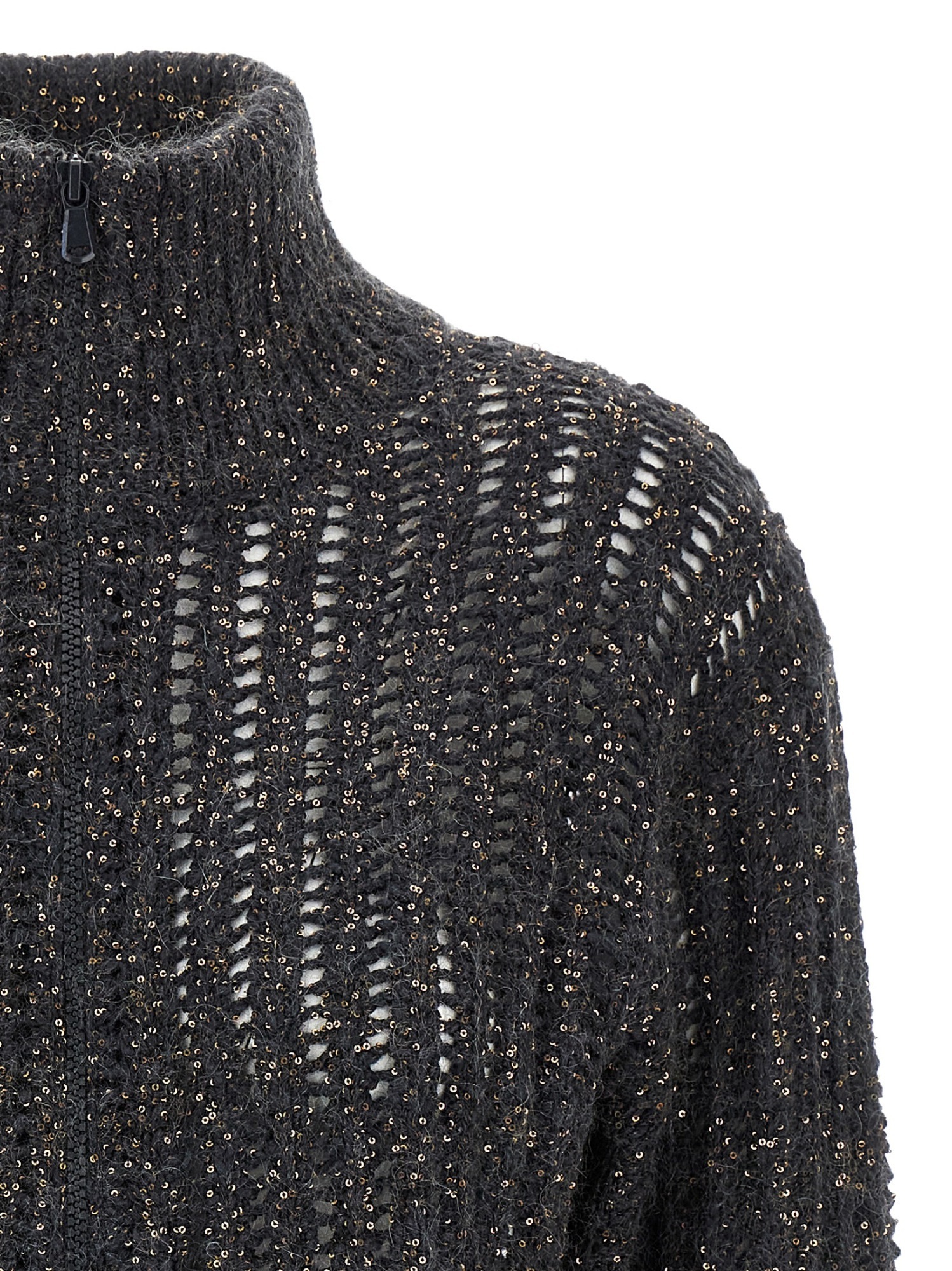 Brunello Cucinelli Rustic Dazzling Net Sweaters And Cardigans Gray