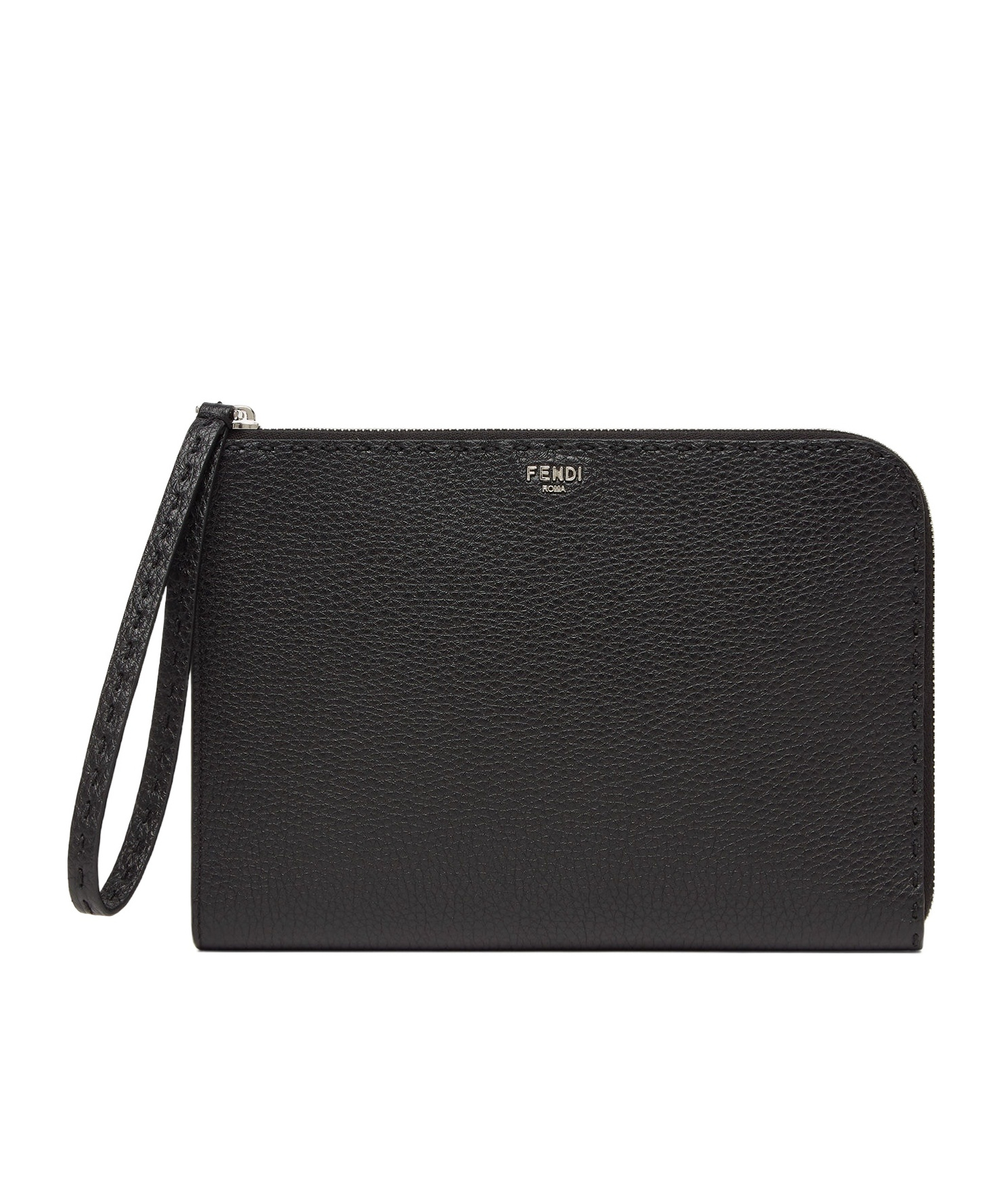 Fendi Small Selleria Clutch Bag In Black