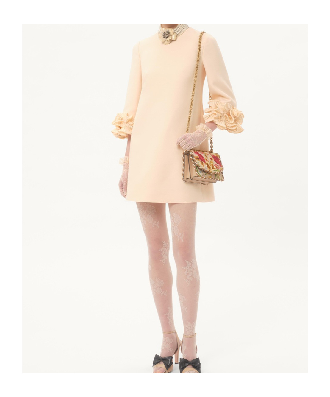 Valentino Garavani Solid Crepe Couture Minidress In Nude