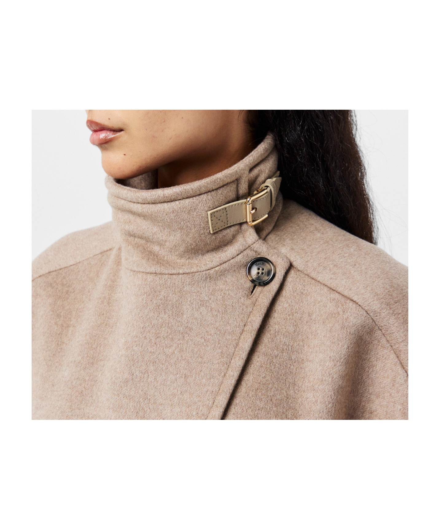 Max Mara Draped Cape In Nude