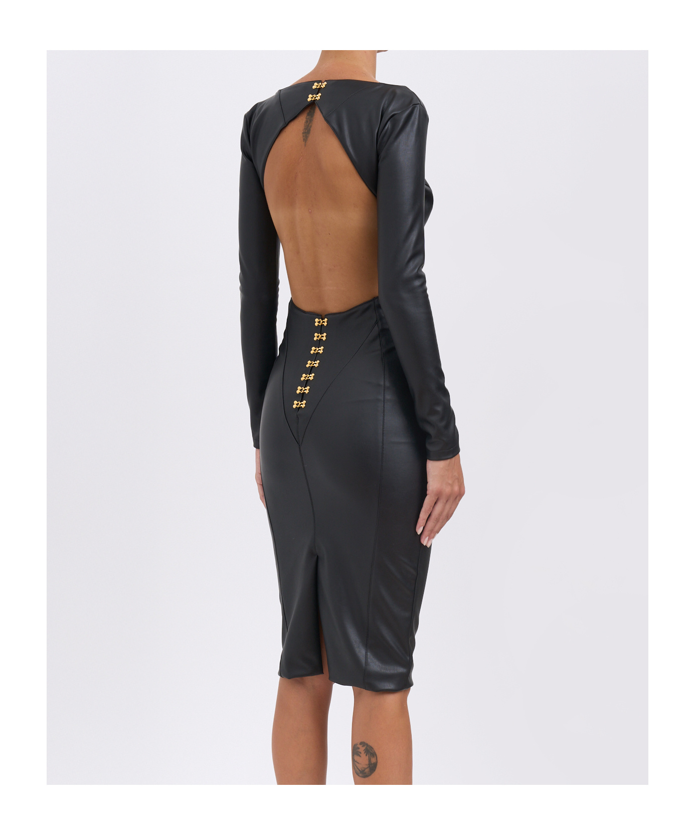 Elisabetta Franchi Cut Out Midi Dress In Black