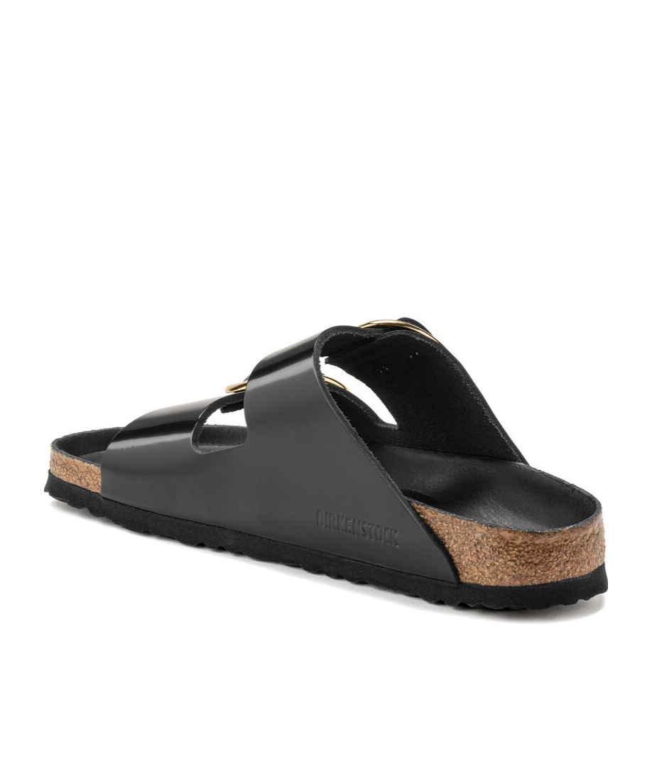 Birkenstock Arizona Big Buckle Patent Leather Sandals In Black