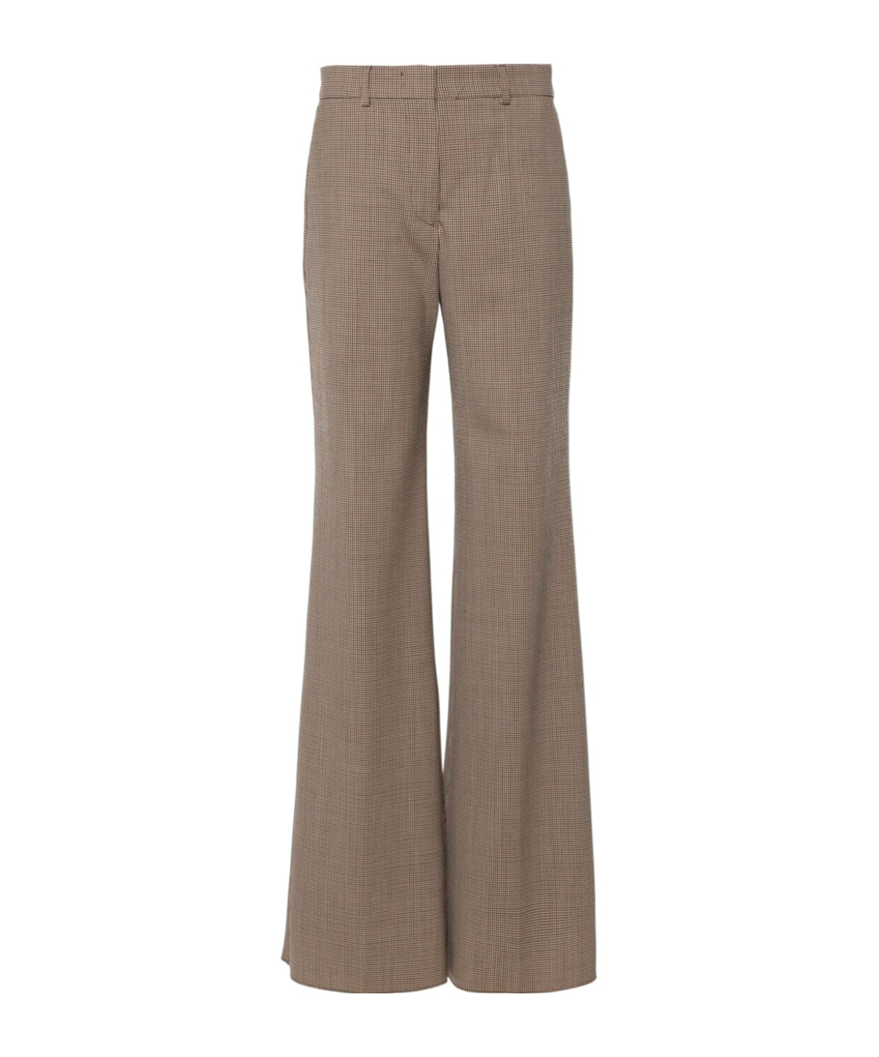 Sportmax Checked Flared Trousers In Gray