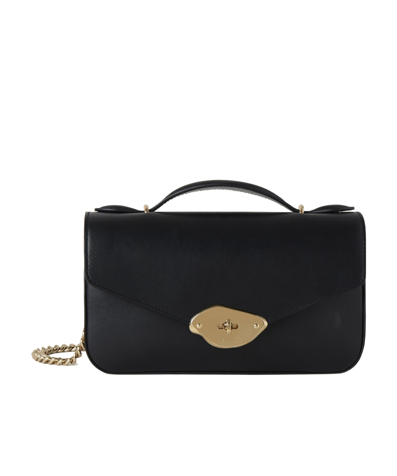 Mulberry Lana Day High Gloss Leather Top Handle Bag In Black