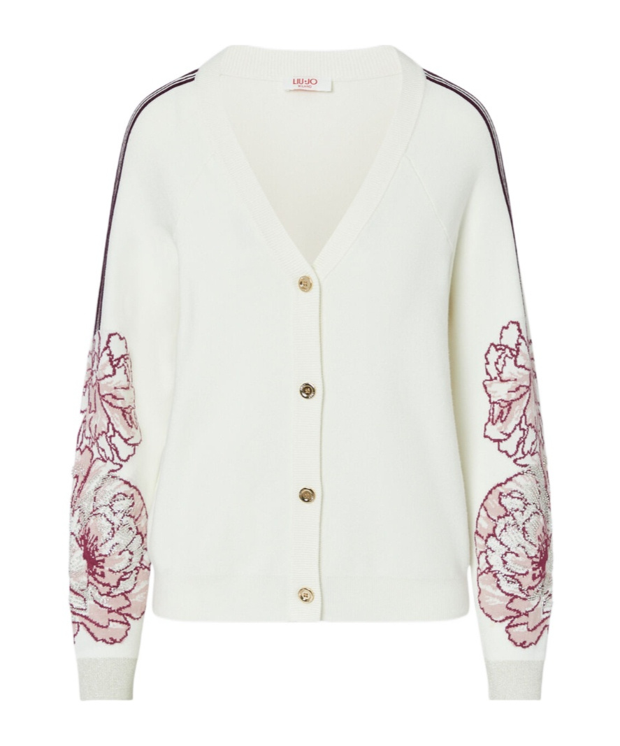Liu •jo Jacquard Cardigan In White