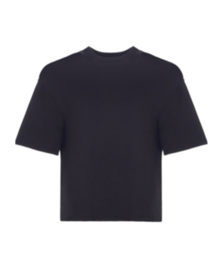 Theory Womens Black Round-neck Regular-fit Knitted Top In Black