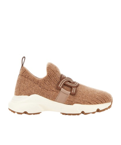 Tod's Womens Tan Sport Run 54c Calzino Logo-embellished Mesh Low-top Trainers In Brown