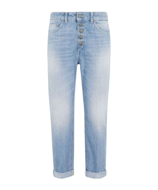 Dondup Button Fly Relaxed Fit Jeans In Blue