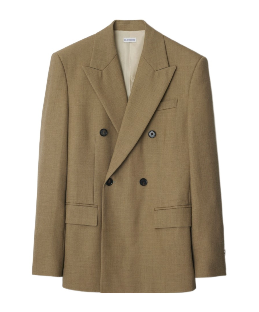 Burberry Wool Tailored Jacket In Brown
