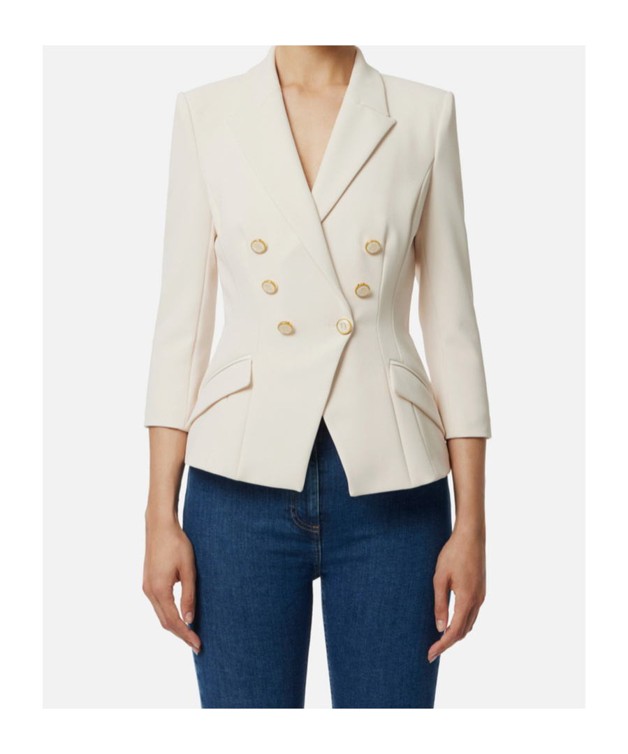 Elisabetta Franchi Double-breasted Blazer In Neutral