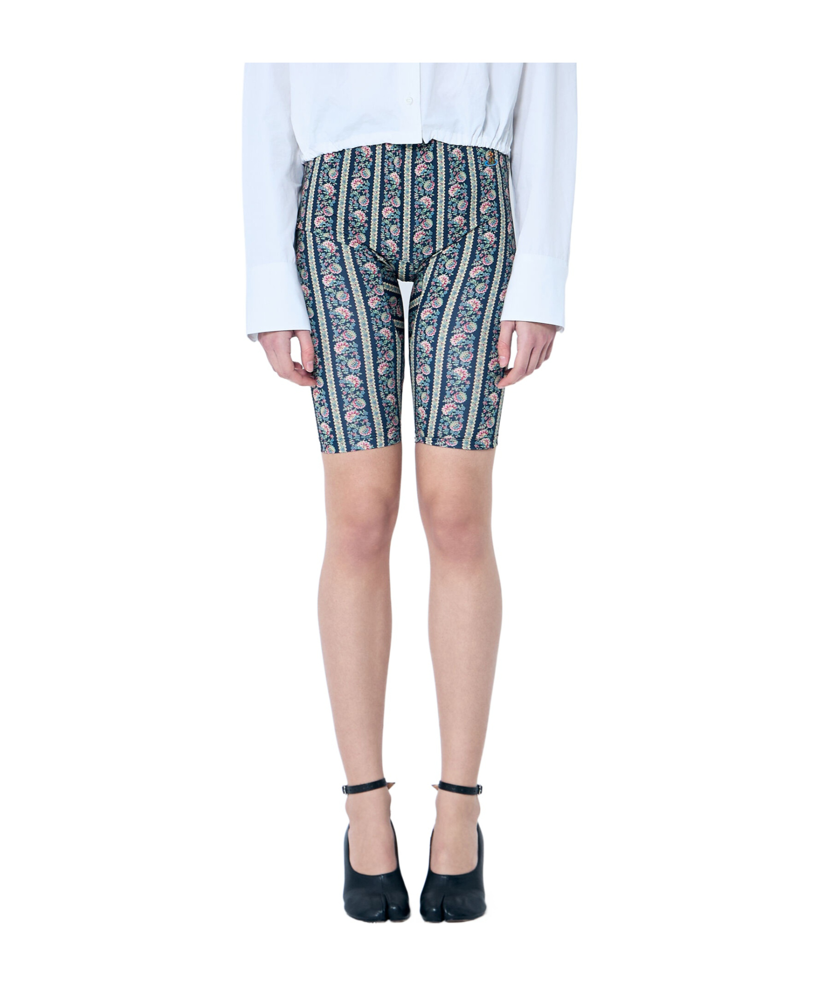 Vivienne Westwood Floral Printed Slim-fit Shorts In Blue