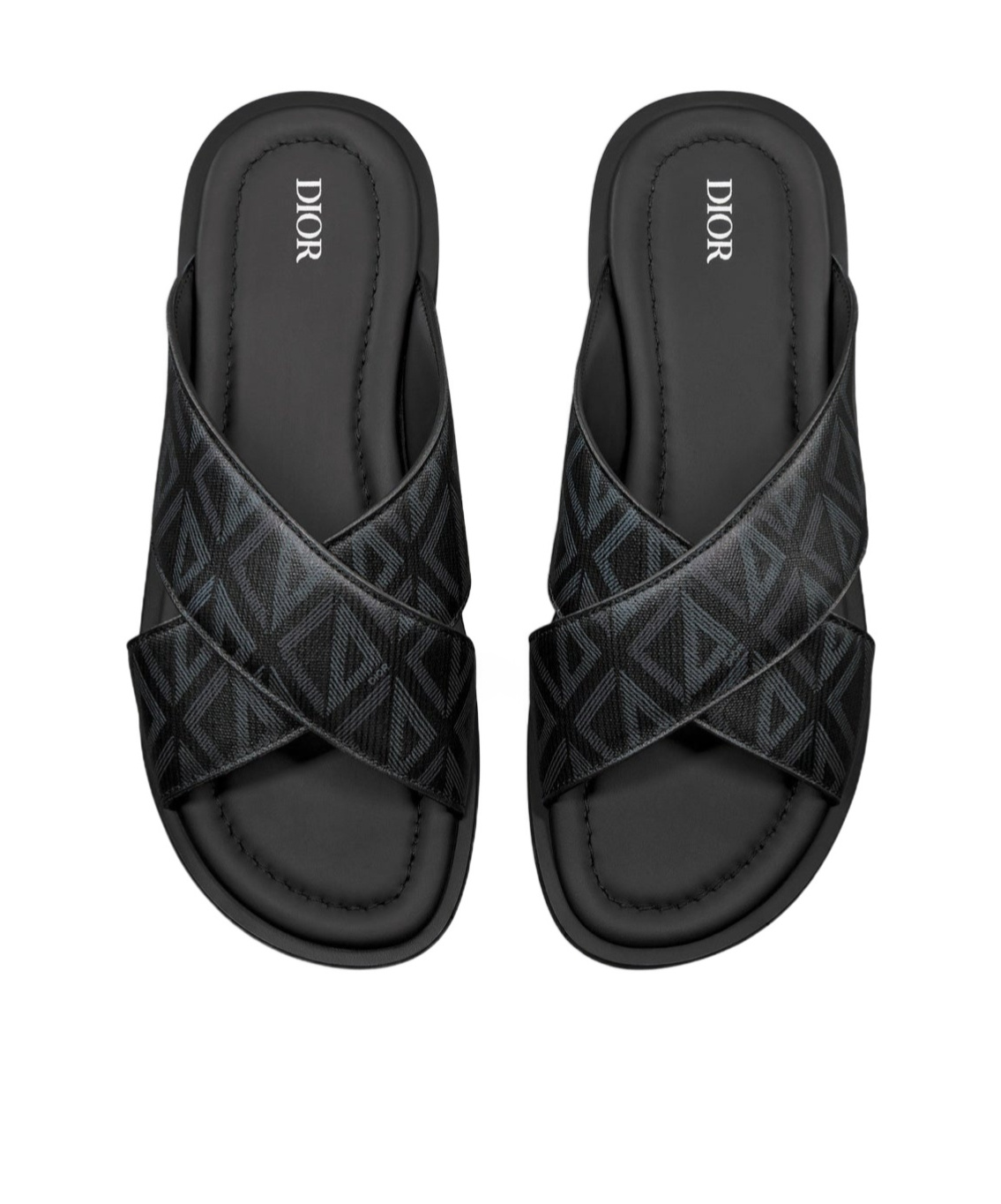 Dior Round-headed Slippers In Black