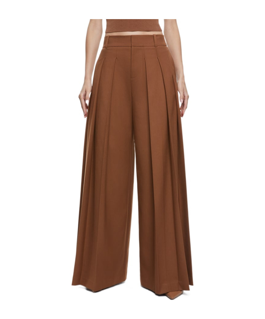 Alice And Olivia Belt-loop Casual Pants In Brown