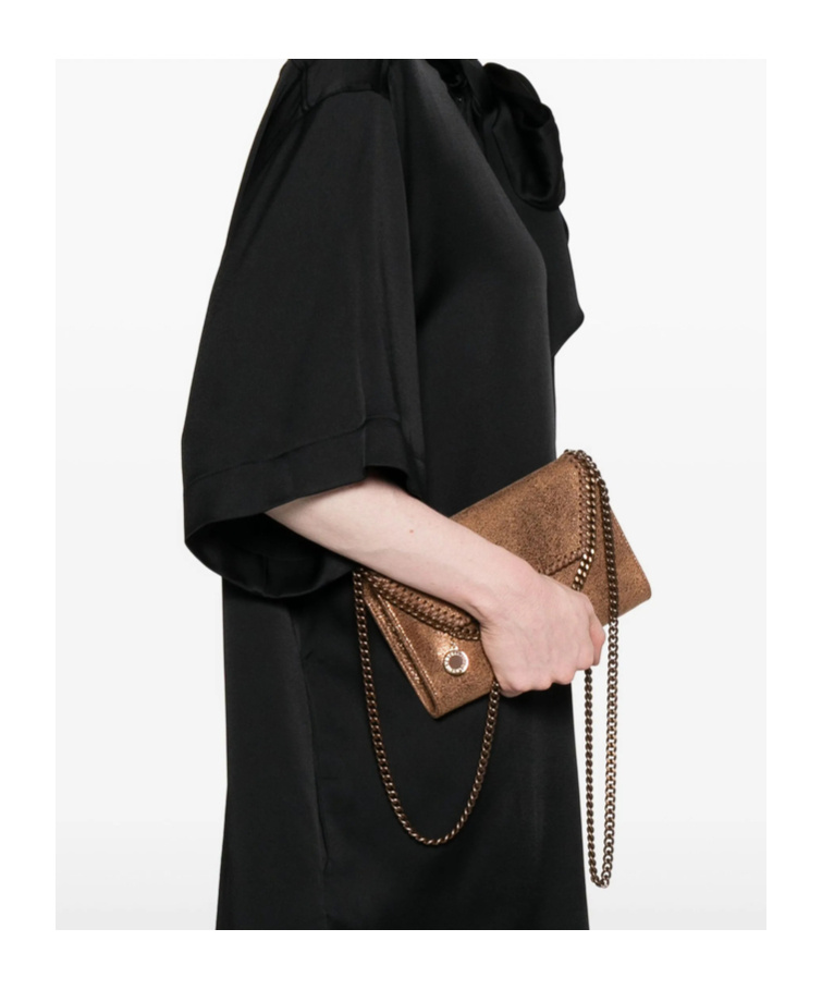 Stella Mccartney Falabella Chain-trimmed Cross-body Bag In Brown