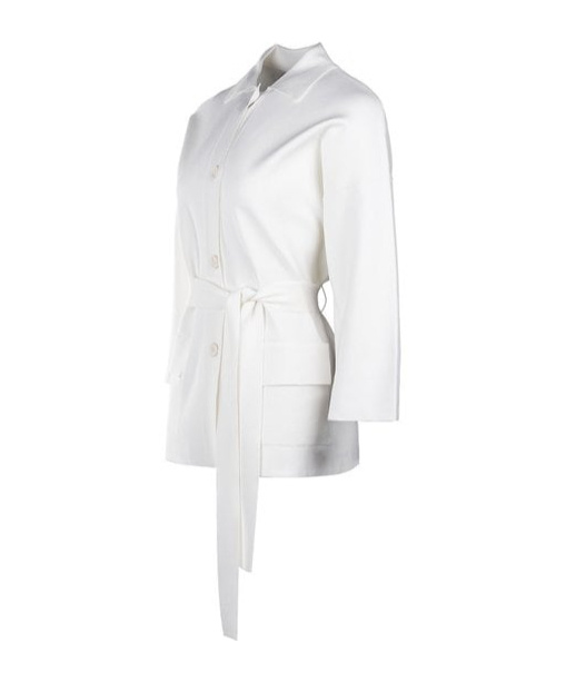 Max Mara Strap-up Casual Jacket In White