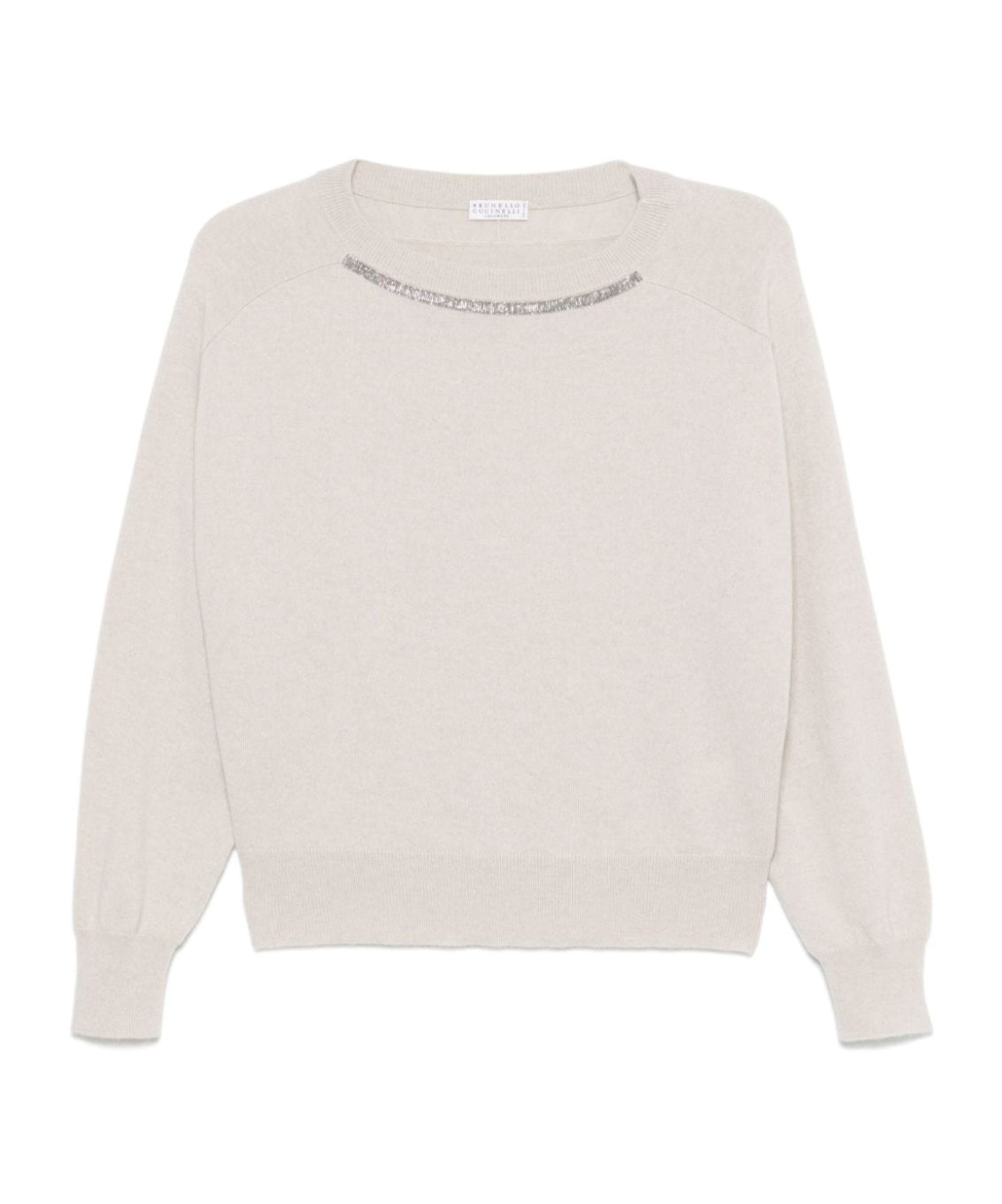Brunello Cucinelli Bead-detailed Sweater In White