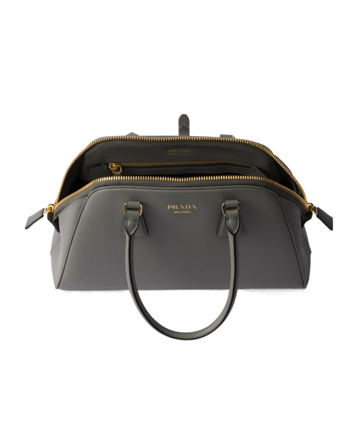 Prada Medium Saffiano Leather Tote Bag In Gray