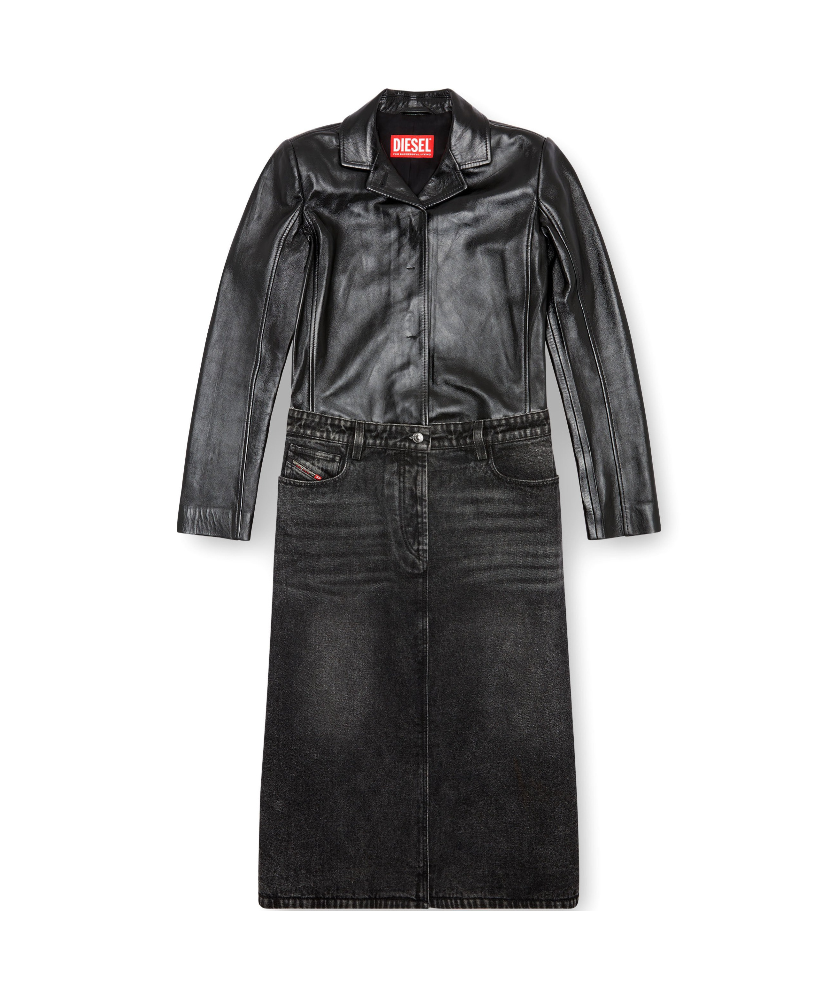 Diesel L-ory Hybrid Coat In Black