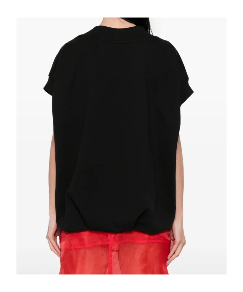 Shop Dries Van Noten Hann V-neck Short-sleeved Sweatshirt In Black