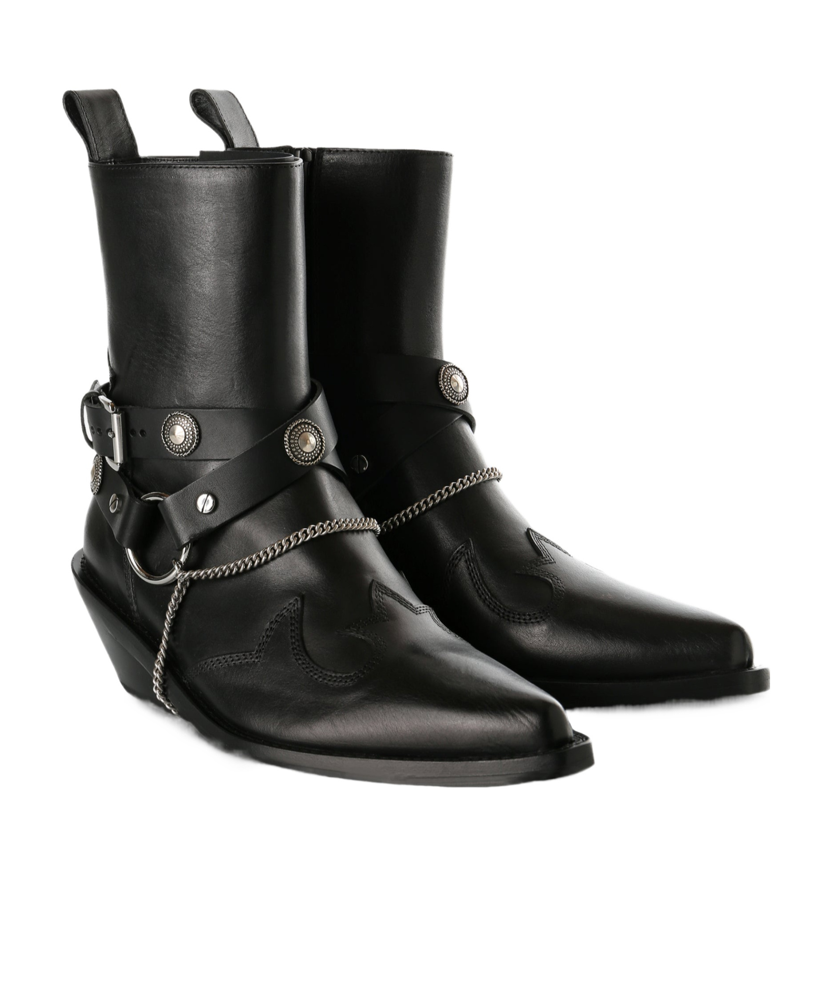 Ann Demeulemeester Ieva Santiags Ankle Boots In Black