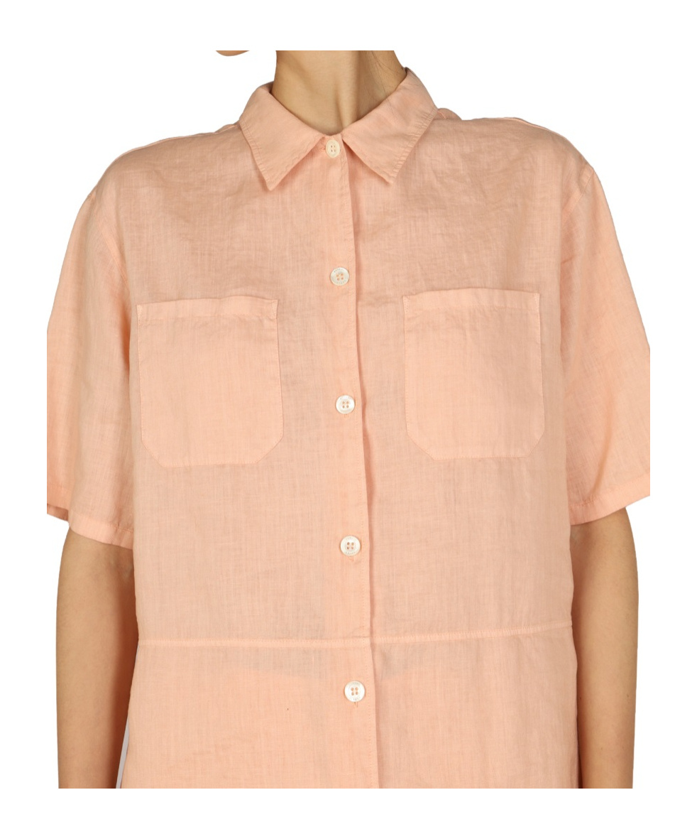 Aspesi Button Fastening Pocket Shirt In Pink