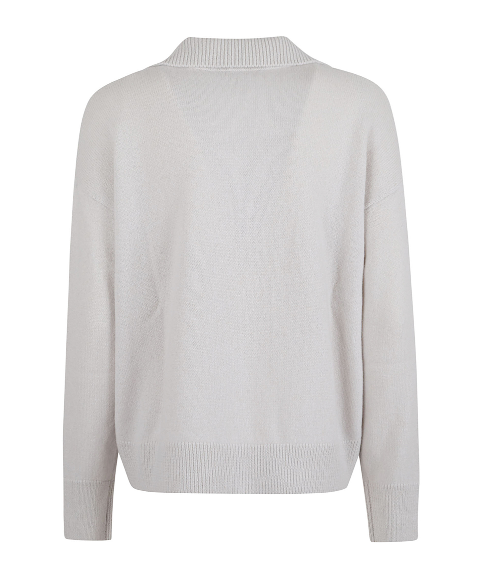 Antonelli Long-sleeved Ribbed Sweater In White