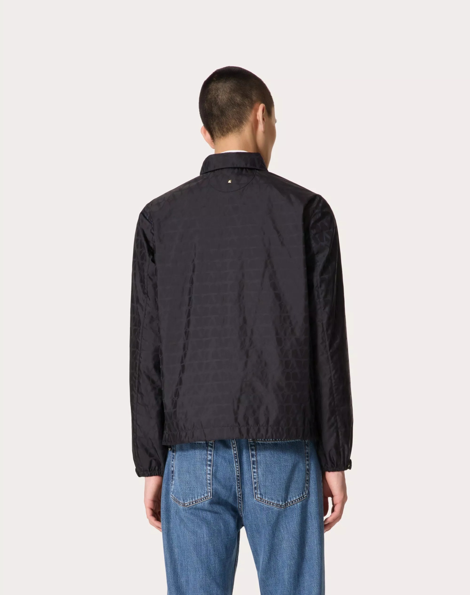 Valentino Iconography Nylon Jacket In Black