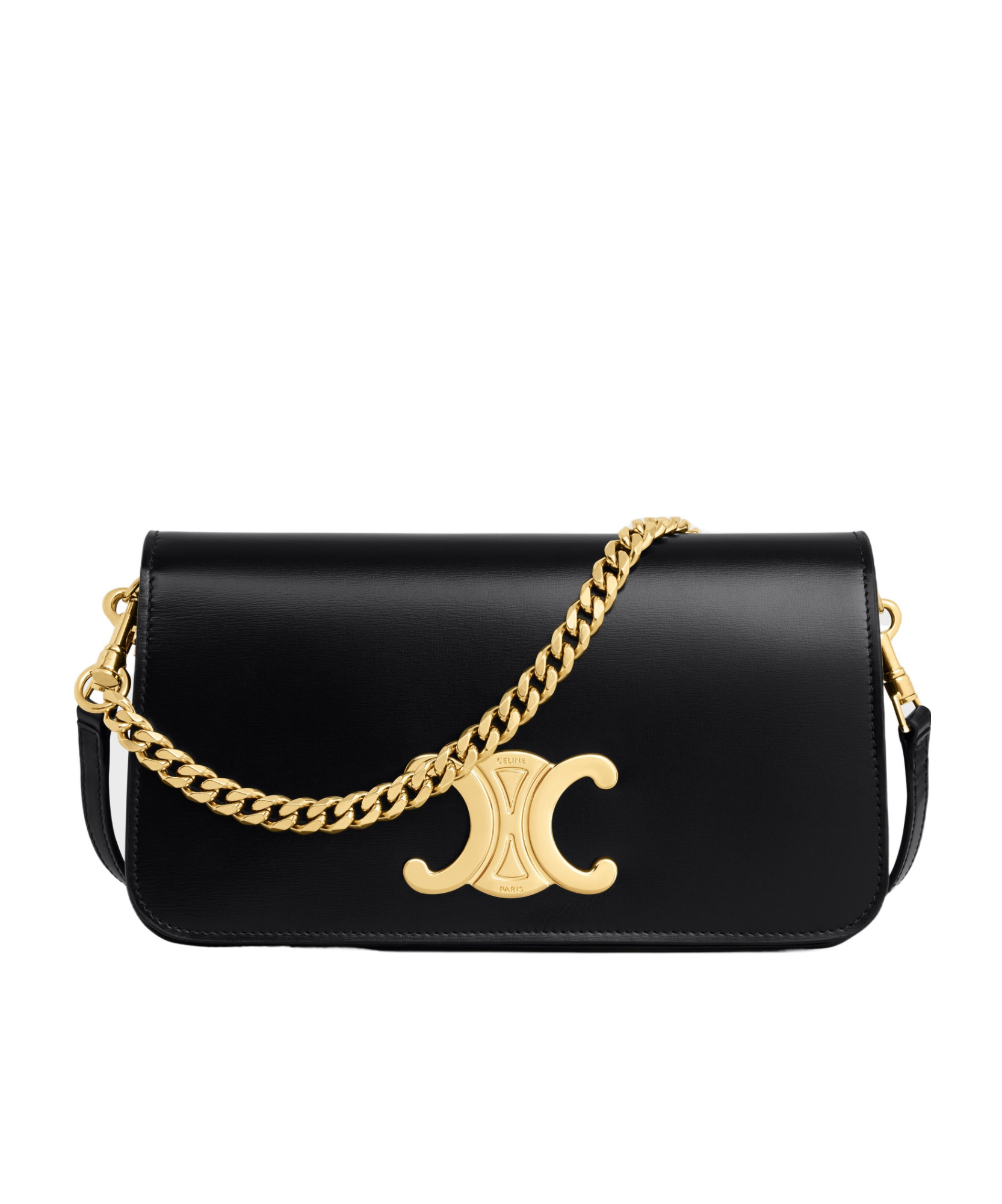 Celine Shiny Calfskin Multipochette Bag In Black