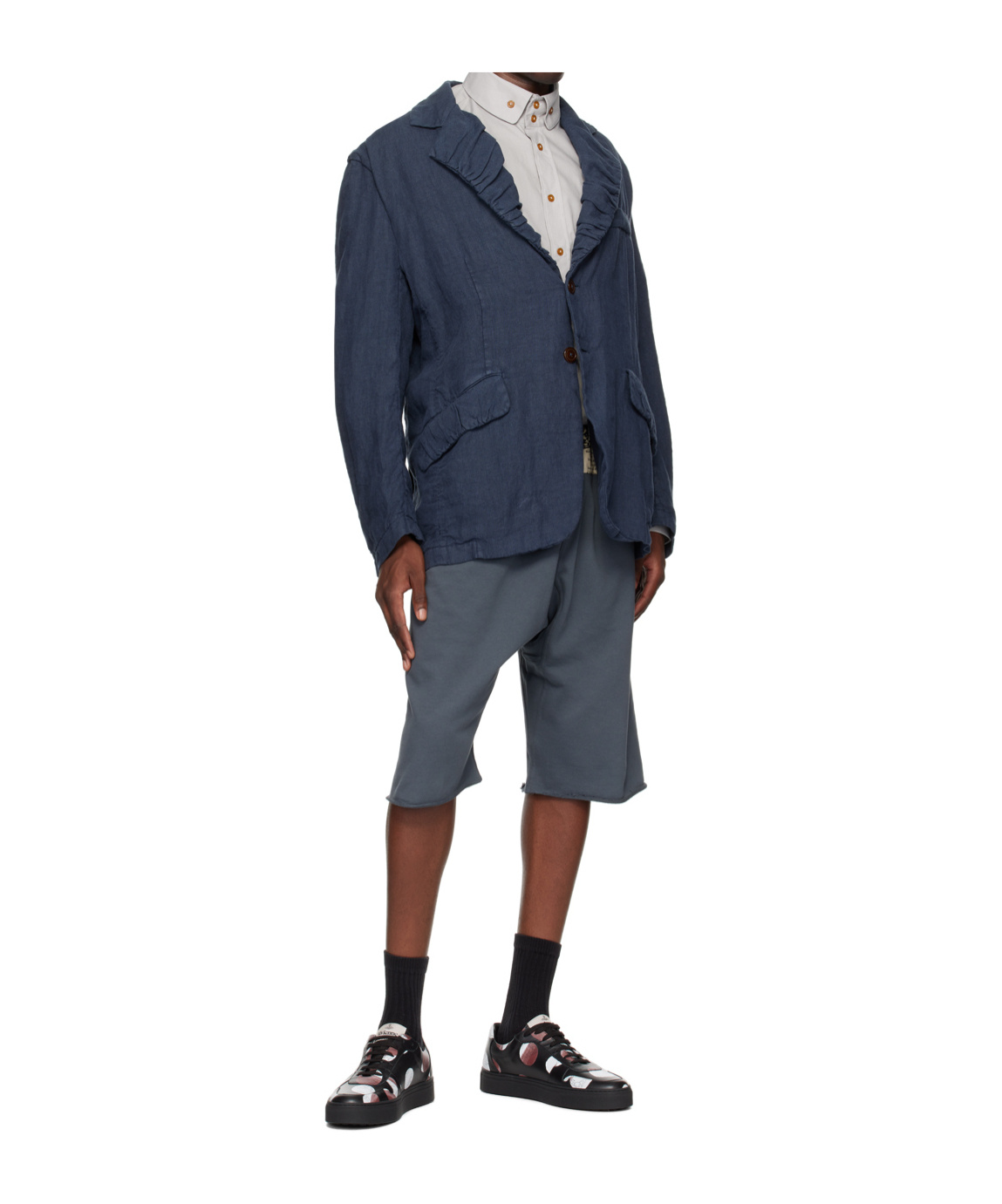 Vivienne Westwood Gray Two Button Krall Shirt In White