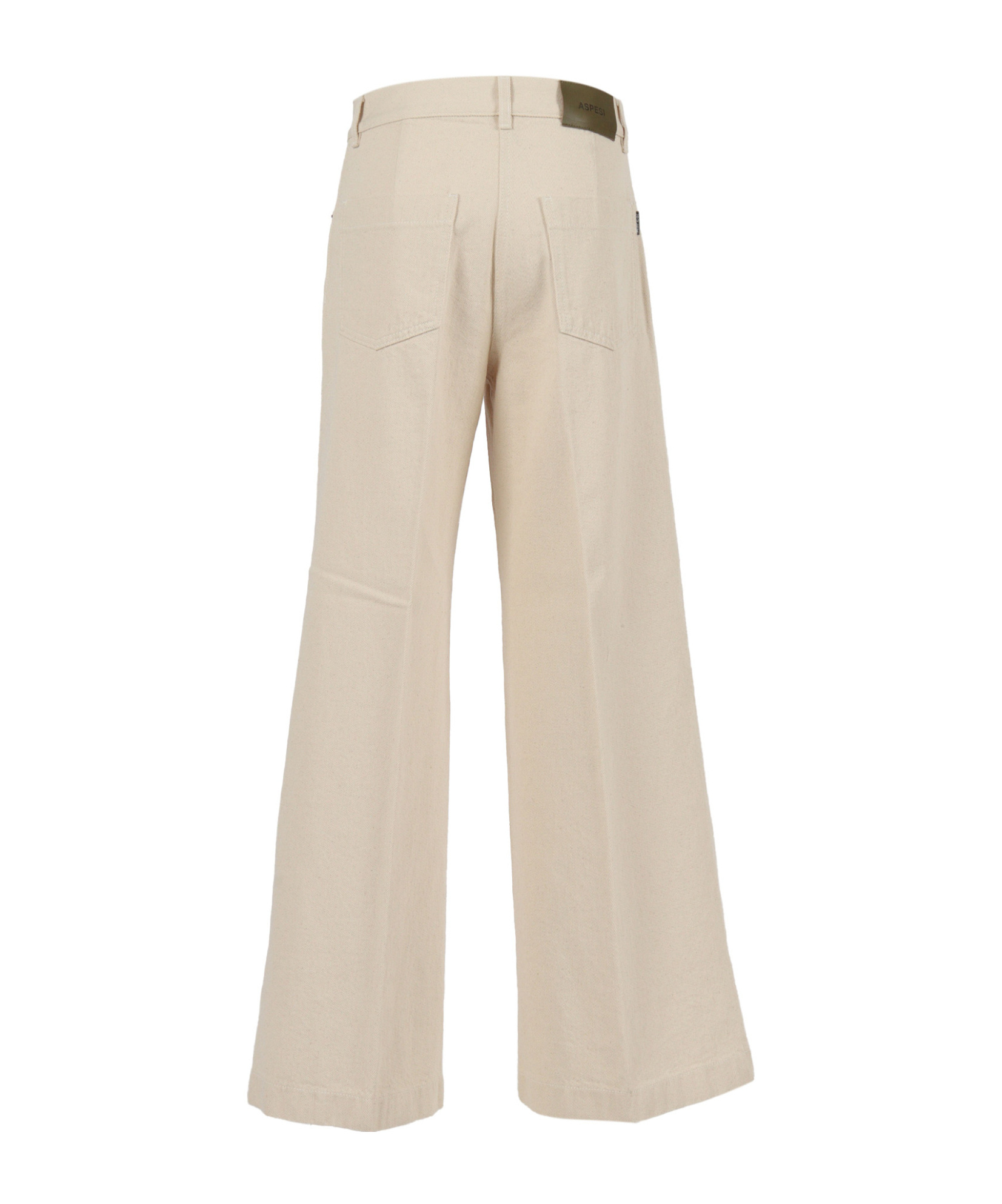 Aspesi High-waisted Wide-leg Pants With Belt Loops And Seam Details In Neutral