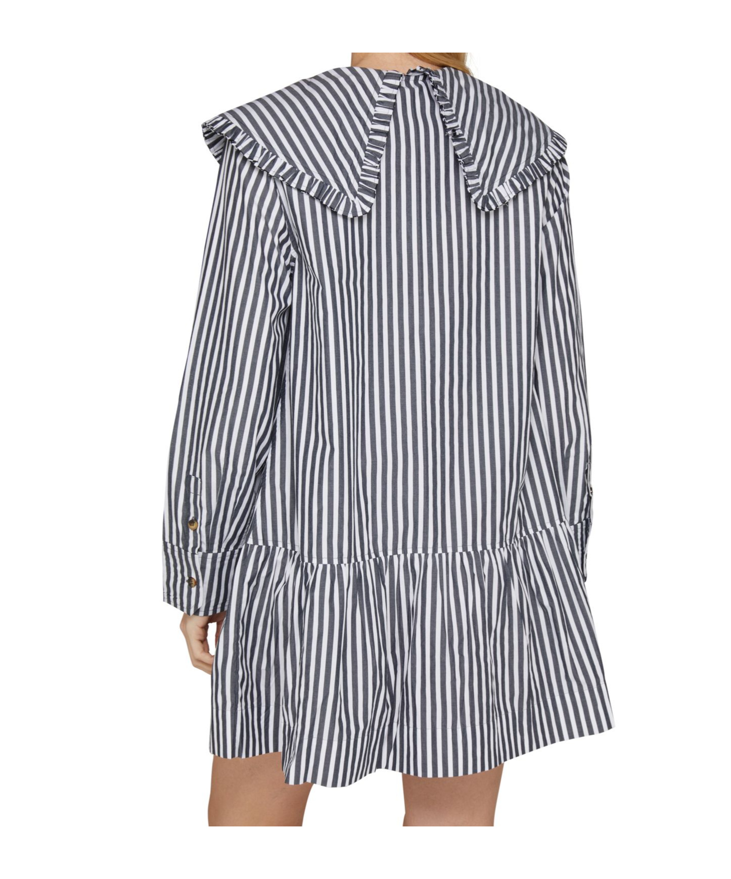 Shop Ganni Long Sleeve Dress In Gray