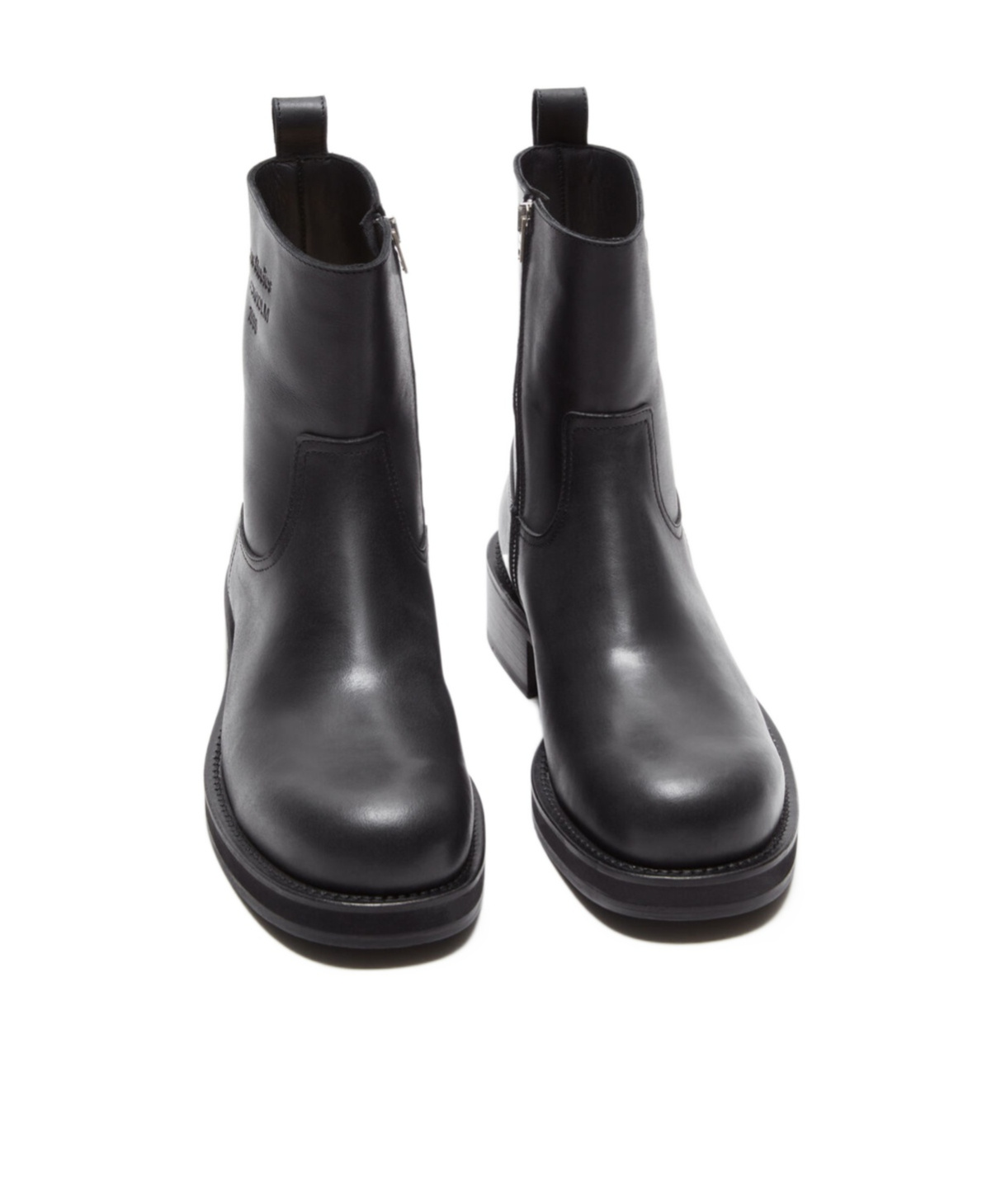 Acne Studios Logo-debossed Leather Boots In Black