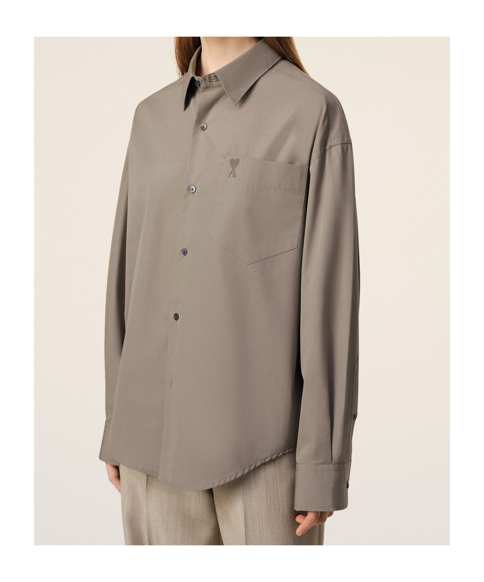 Ami Alexandre Mattiussi Long-sleeved Shirt In Nude