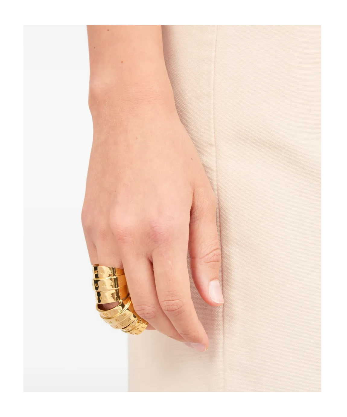 Mm6 Maison Margiela Signature Numbers Ring In Golden