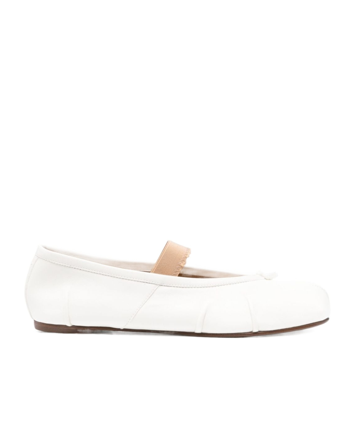 Maison Margiela Tabi Split-toe Leather Ballet Flats In White