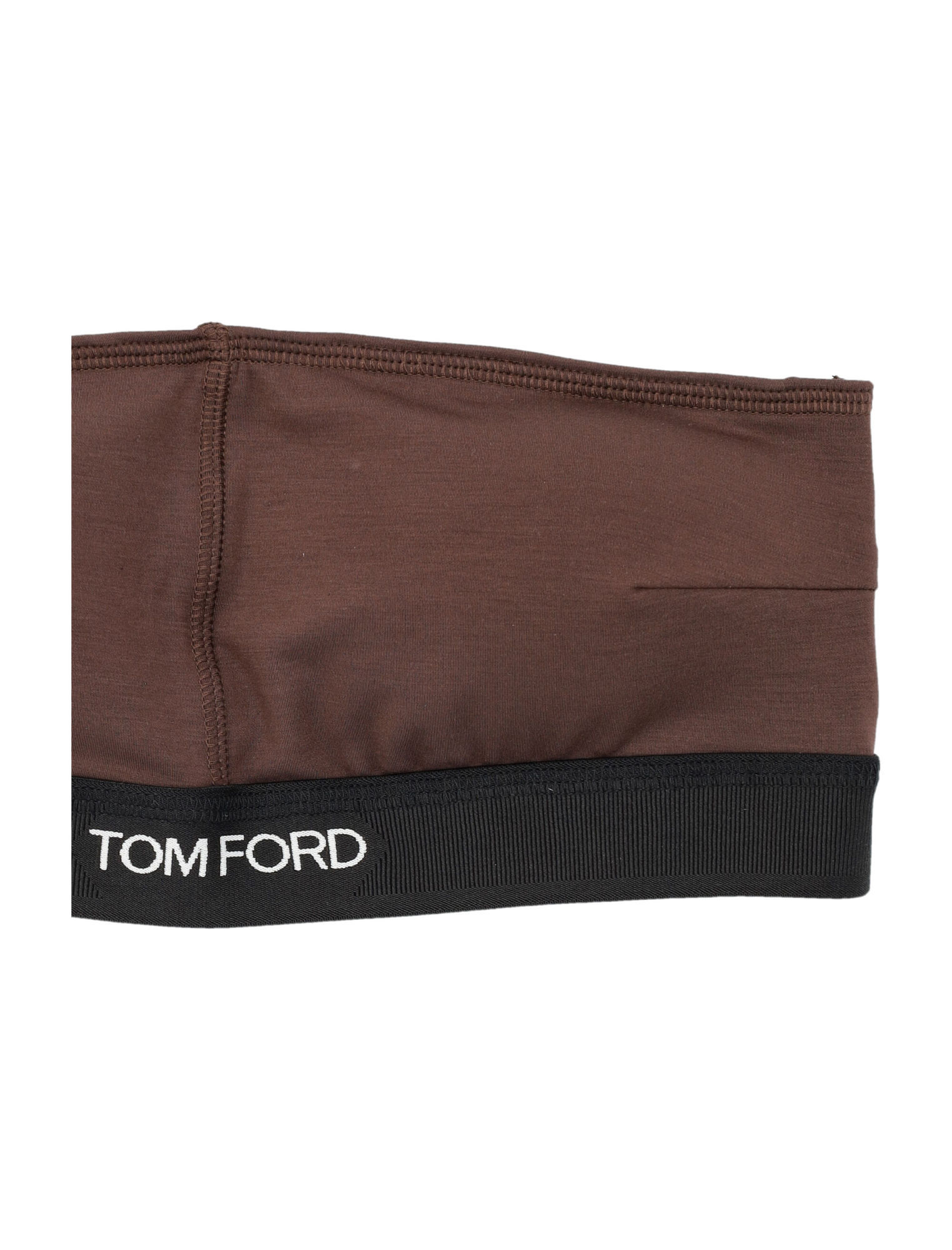 Tom Ford Logo Underband Strapless Bra In Brown