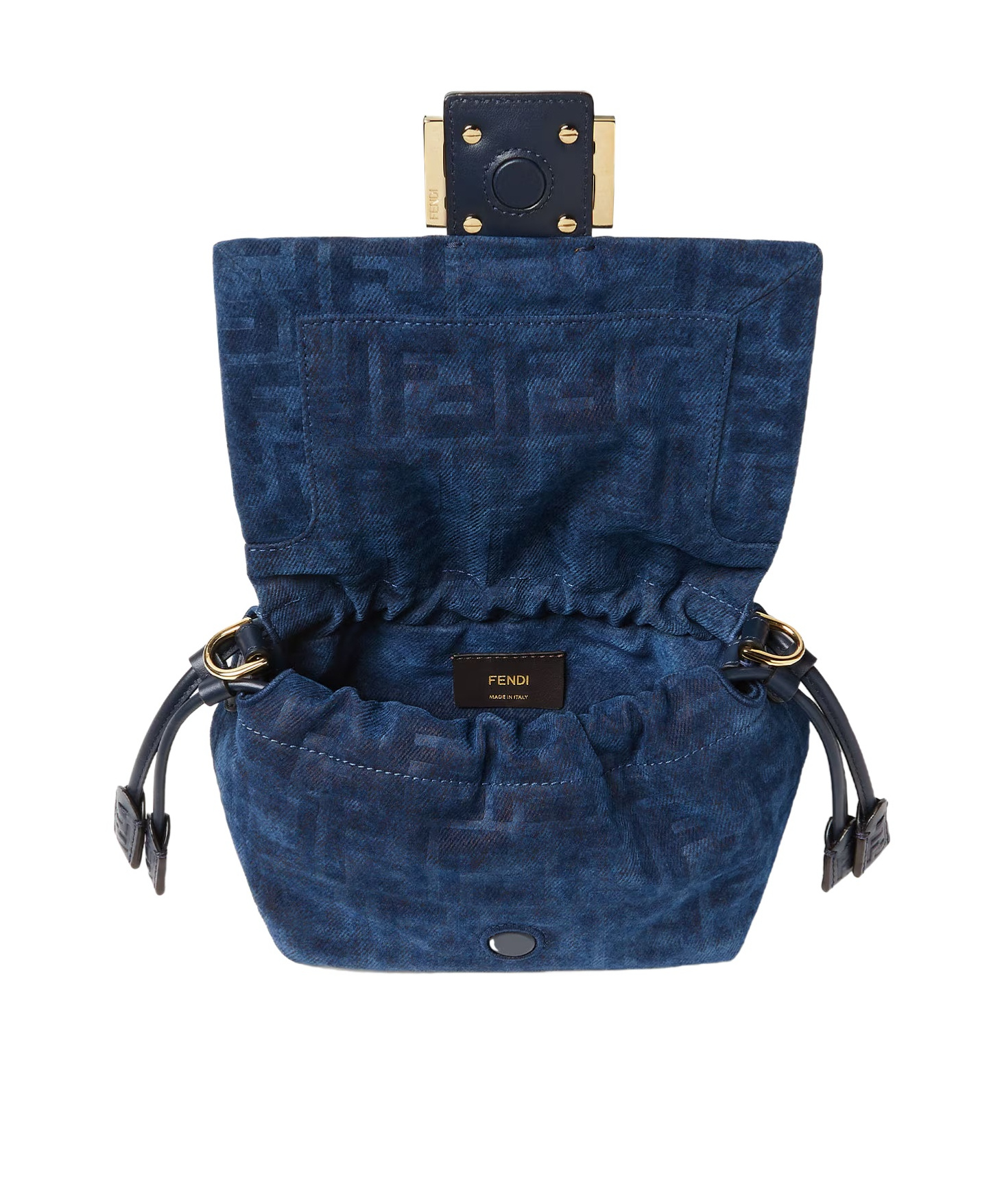 Fendi Mamma Baguette Small Shoulder Bag In Blue